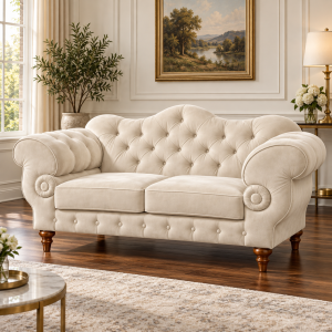 Sofa Chesterfield „Wilson” 2-osobowa – Welur